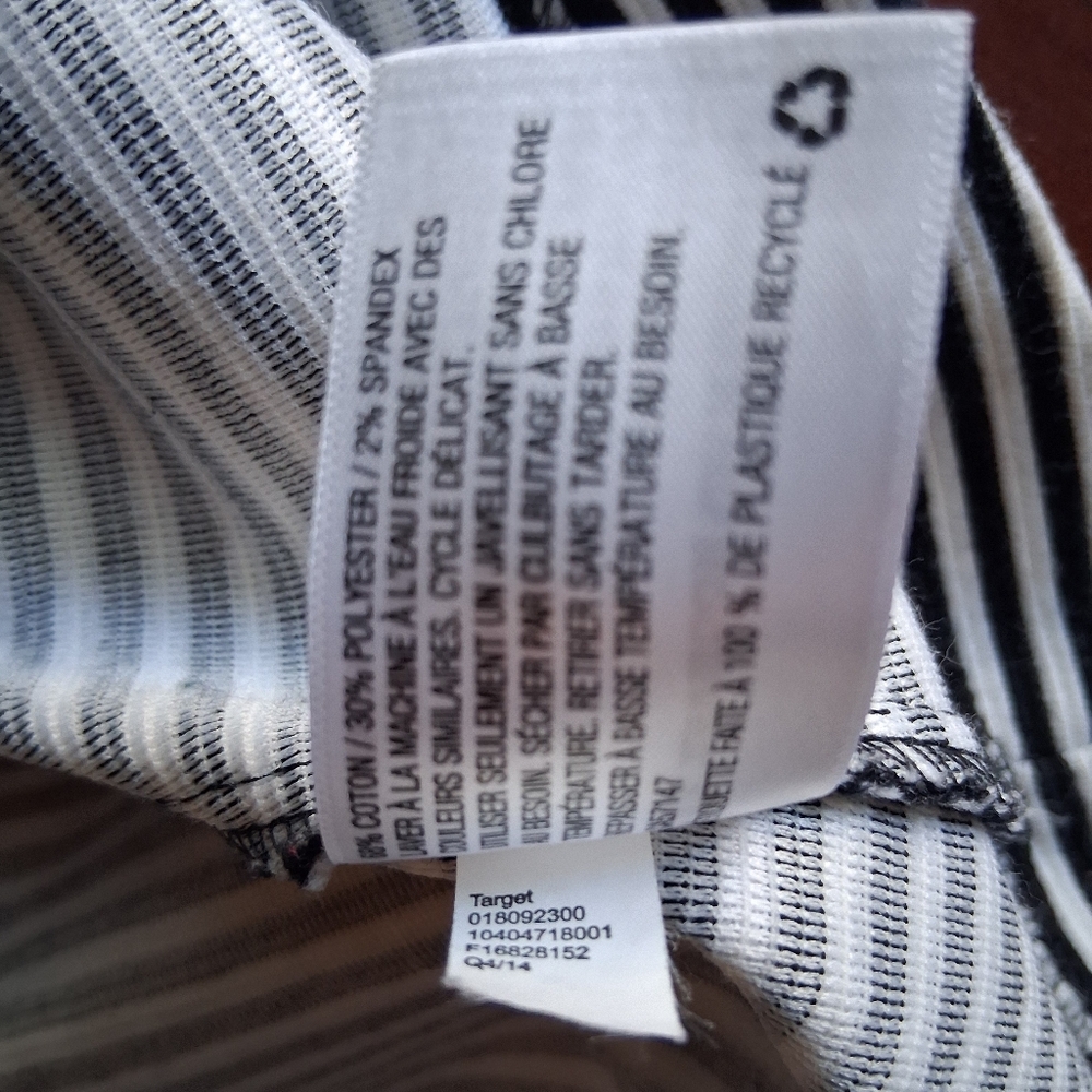 Merona Black and White Striped Fit And Flare Dress - Picture 4 of 6